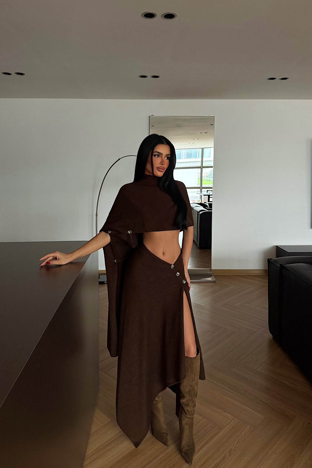 Acı Kahve Suzette triko takım ATE-4396