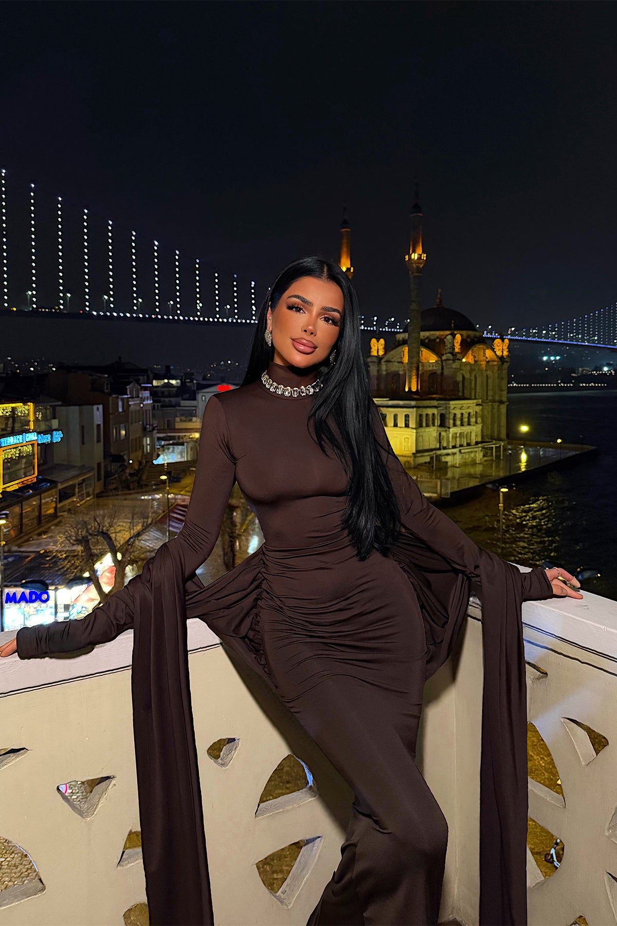 Acı Kahve Arkua Elbise ATE-4435