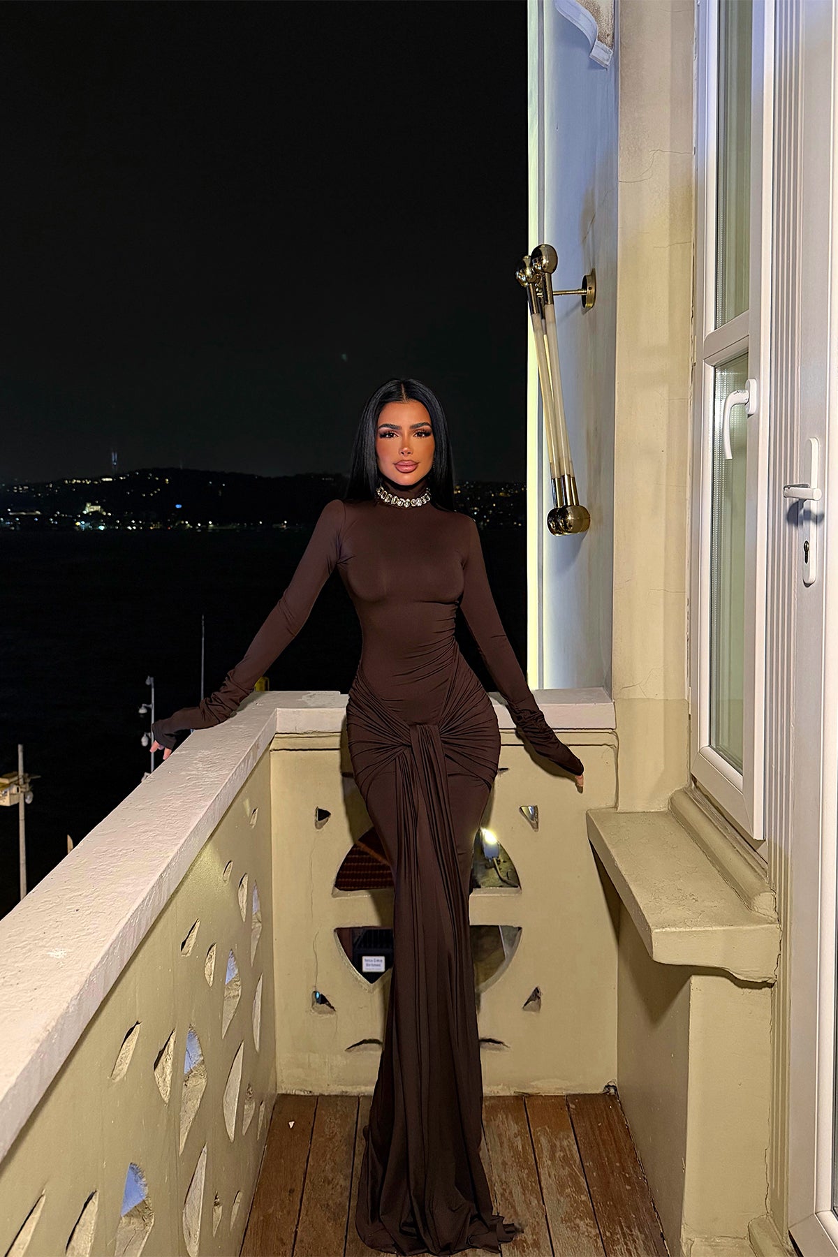 Acı Kahve Arkua Elbise ATE-4435