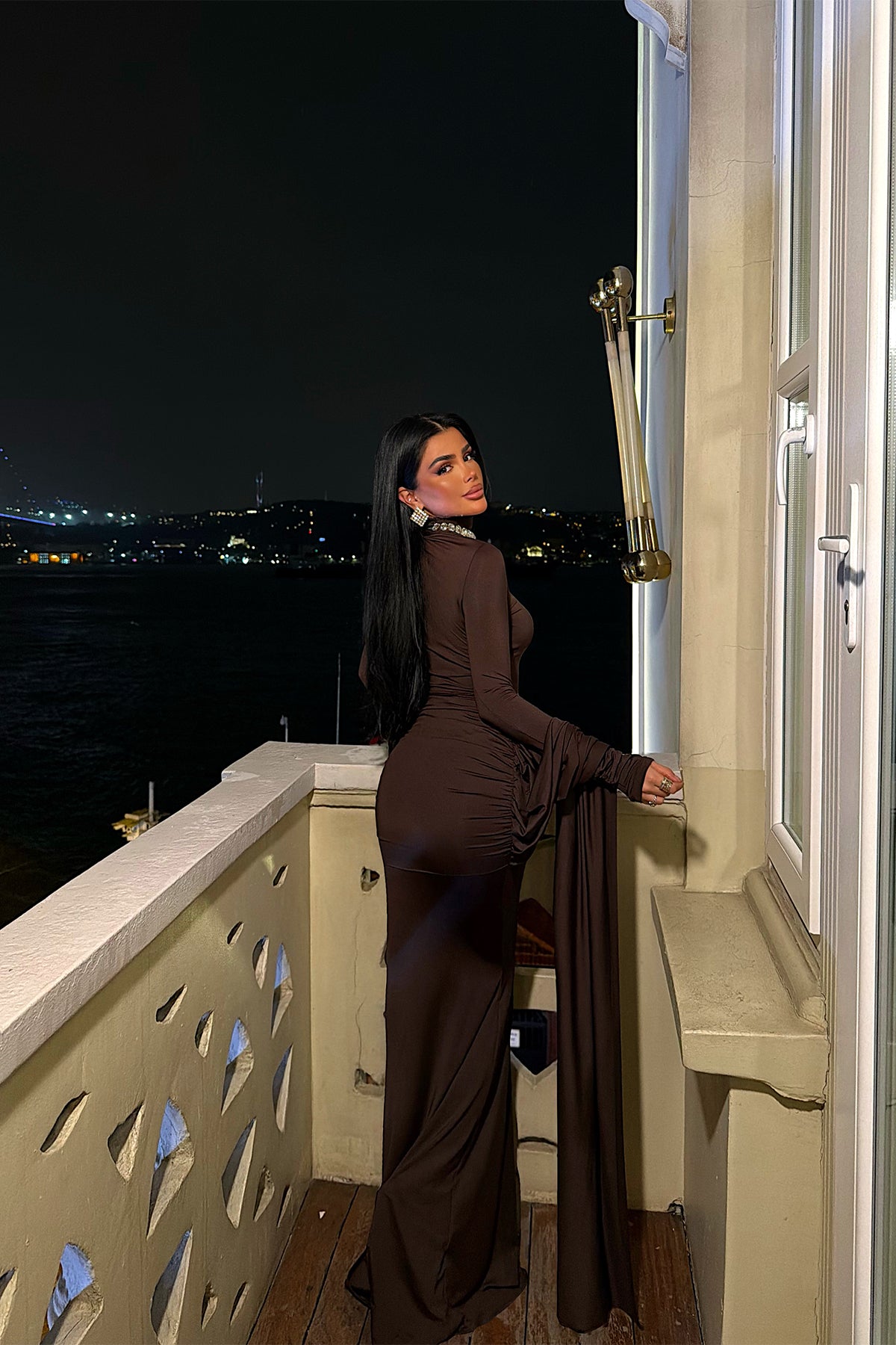 Acı Kahve Arkua Elbise ATE-4435