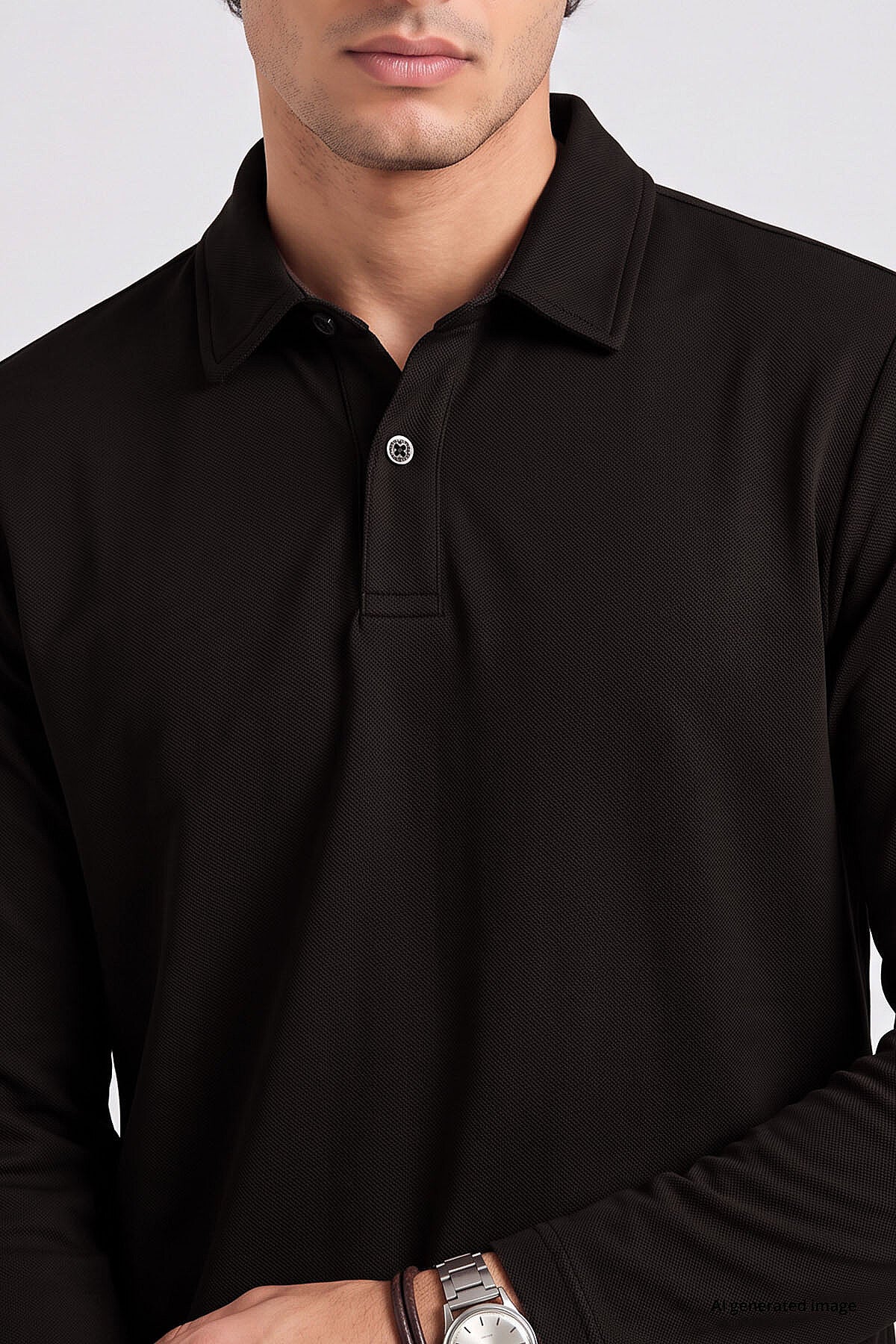 Acı Kahverengi Rahat Form Basic Erkek Polo Yaka T-Shirt - 88512