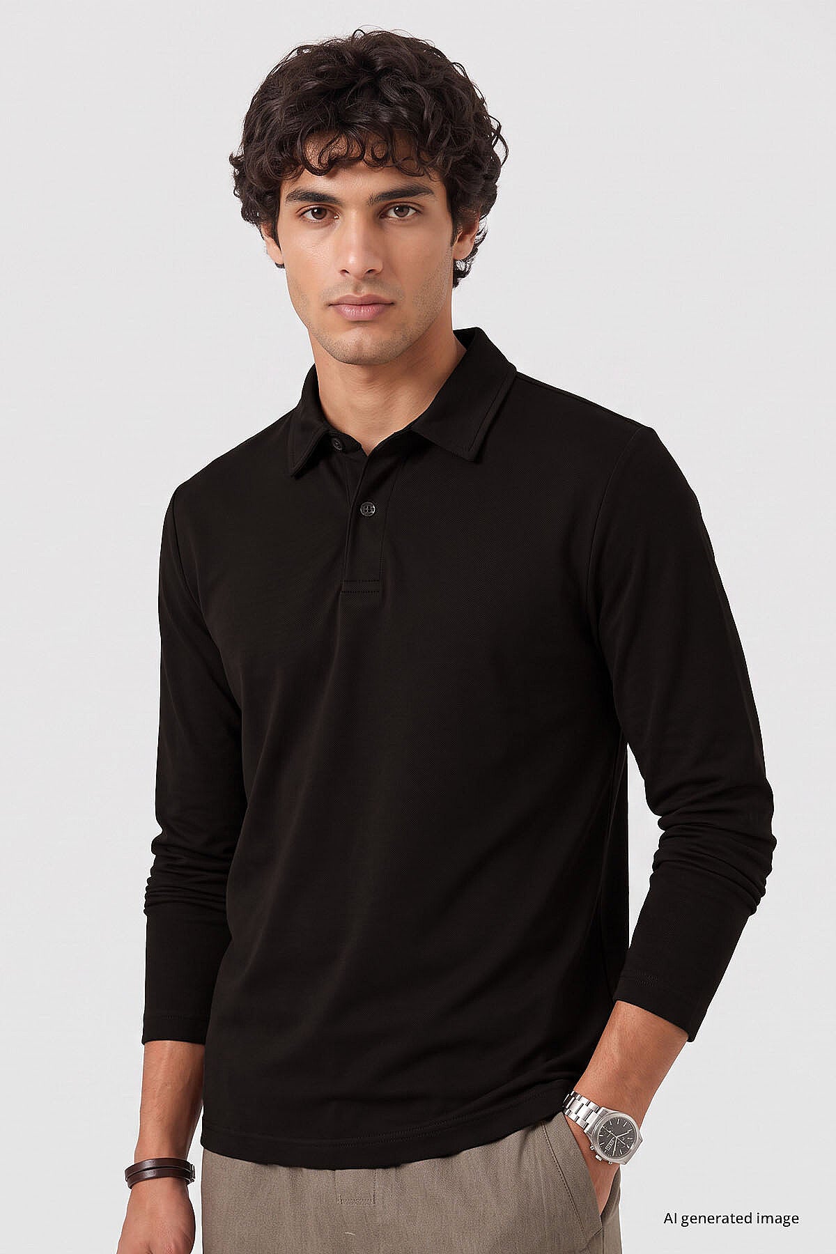 Acı Kahverengi Rahat Form Basic Erkek Polo Yaka T-Shirt - 88512