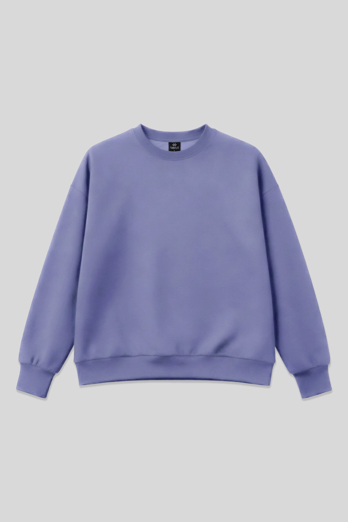 Açık Eflatun Basic O Yaka Oversize Kadın Sweatshirt - 97053