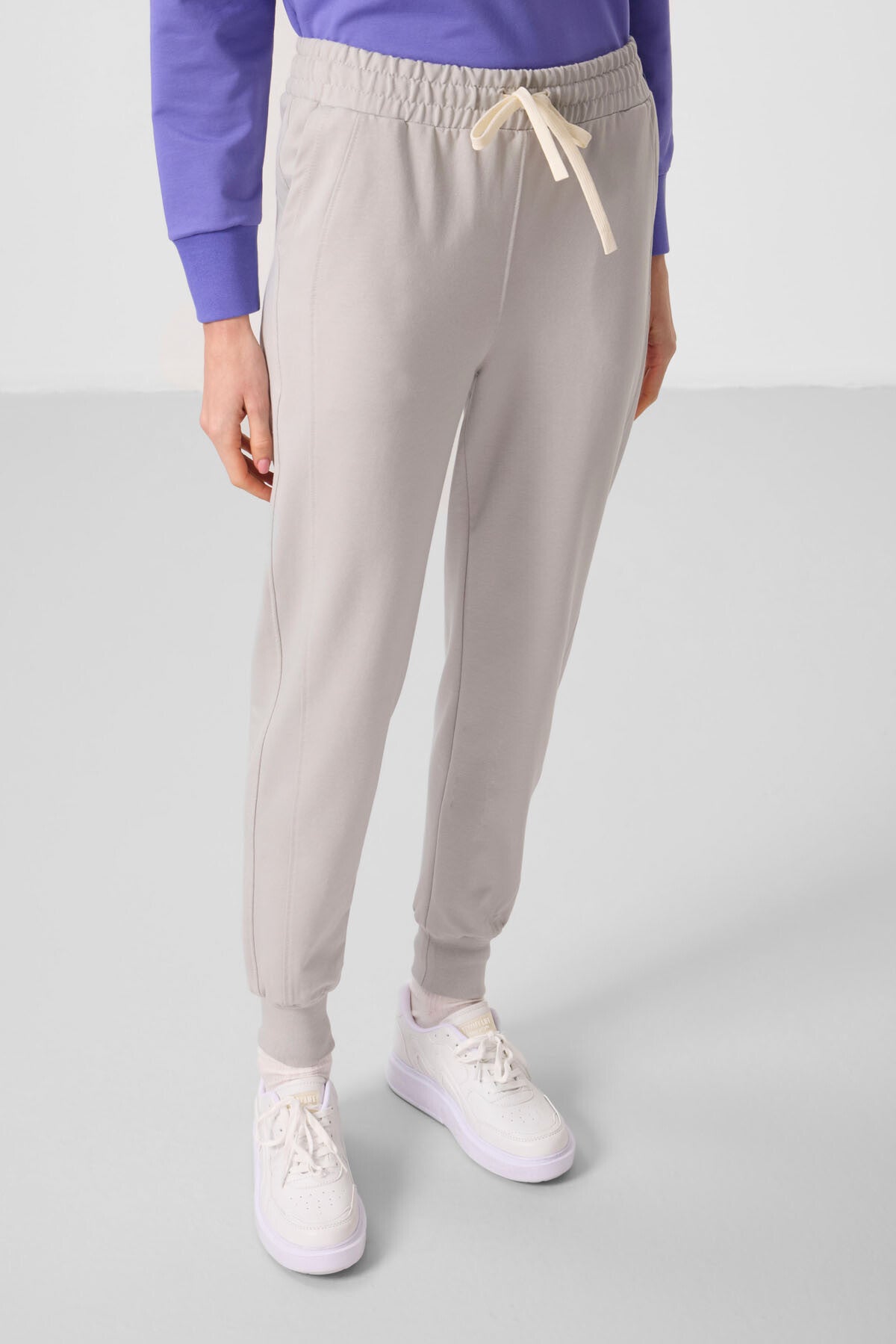 Açık Eflatun-Taş Kapüşonlu Oversize Kadın Eşofman Takım - 95336