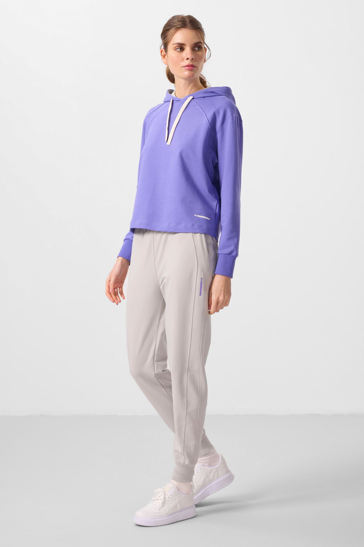 Açık Eflatun-Taş Kapüşonlu Oversize Kadın Eşofman Takım - 95336