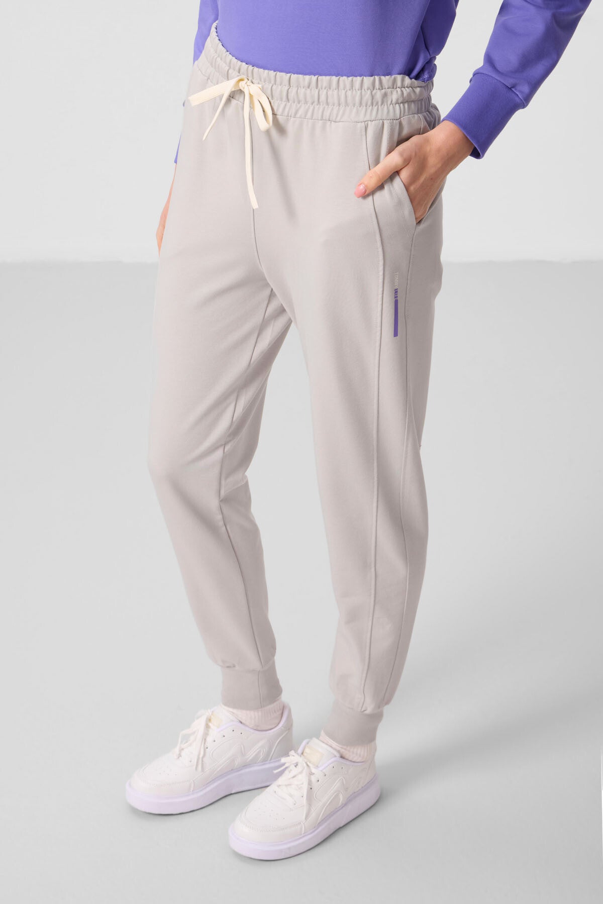 Açık Eflatun-Taş Kapüşonlu Oversize Kadın Eşofman Takım - 95336