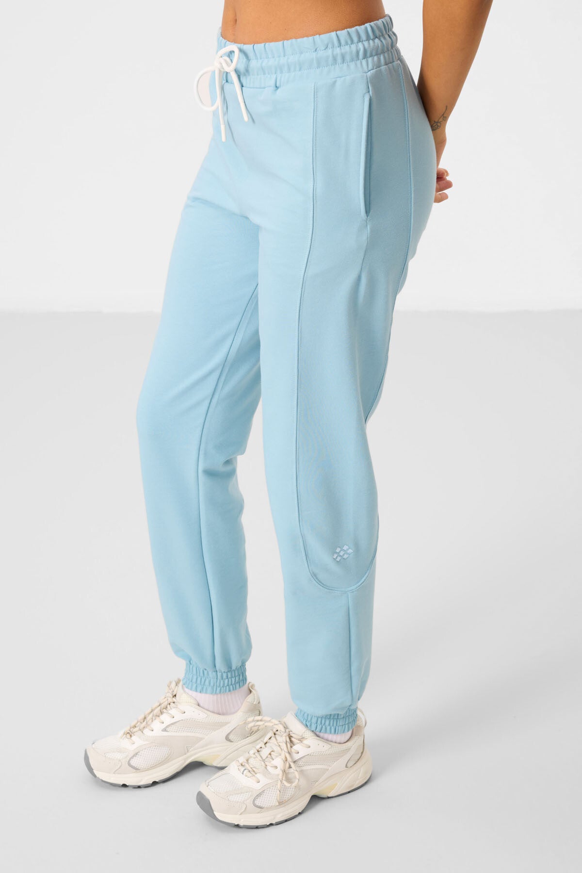 Açık Mavi O Yaka Basic Oversize Kadın Eşofman Tunik Takım - 95347