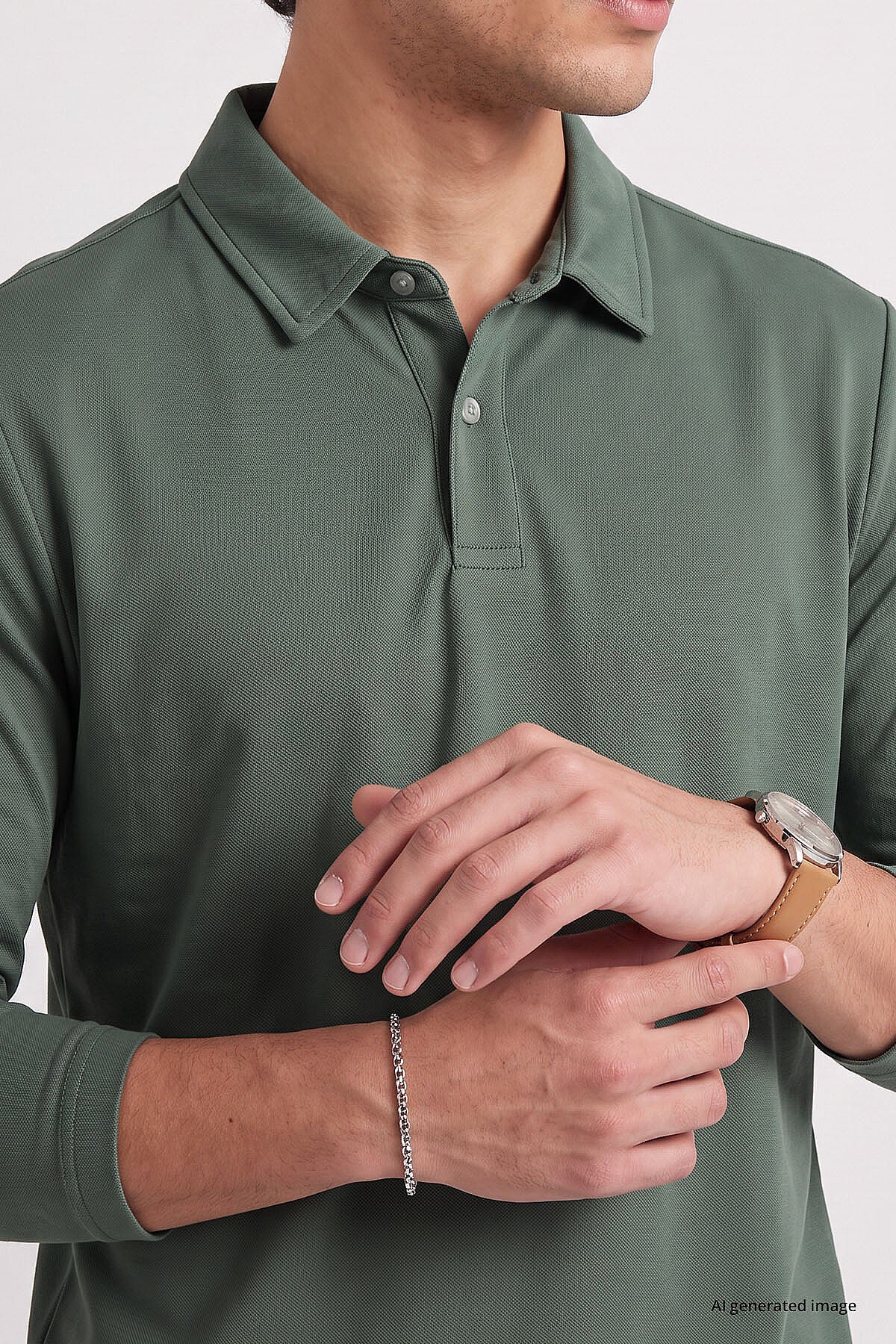 Açık Yeşil Rahat Form Basic Erkek Polo Yaka T-Shirt - 88512