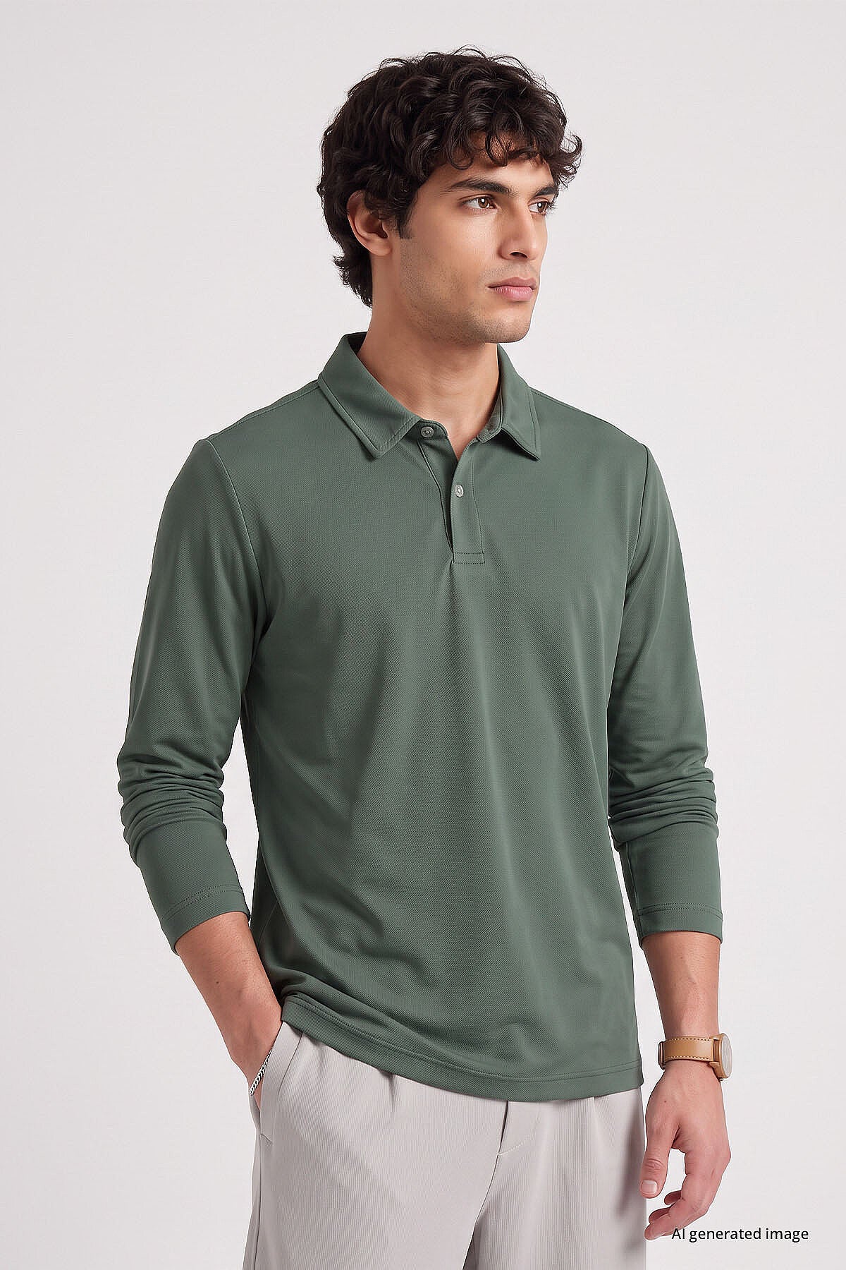 Açık Yeşil Rahat Form Basic Erkek Polo Yaka T-Shirt - 88512