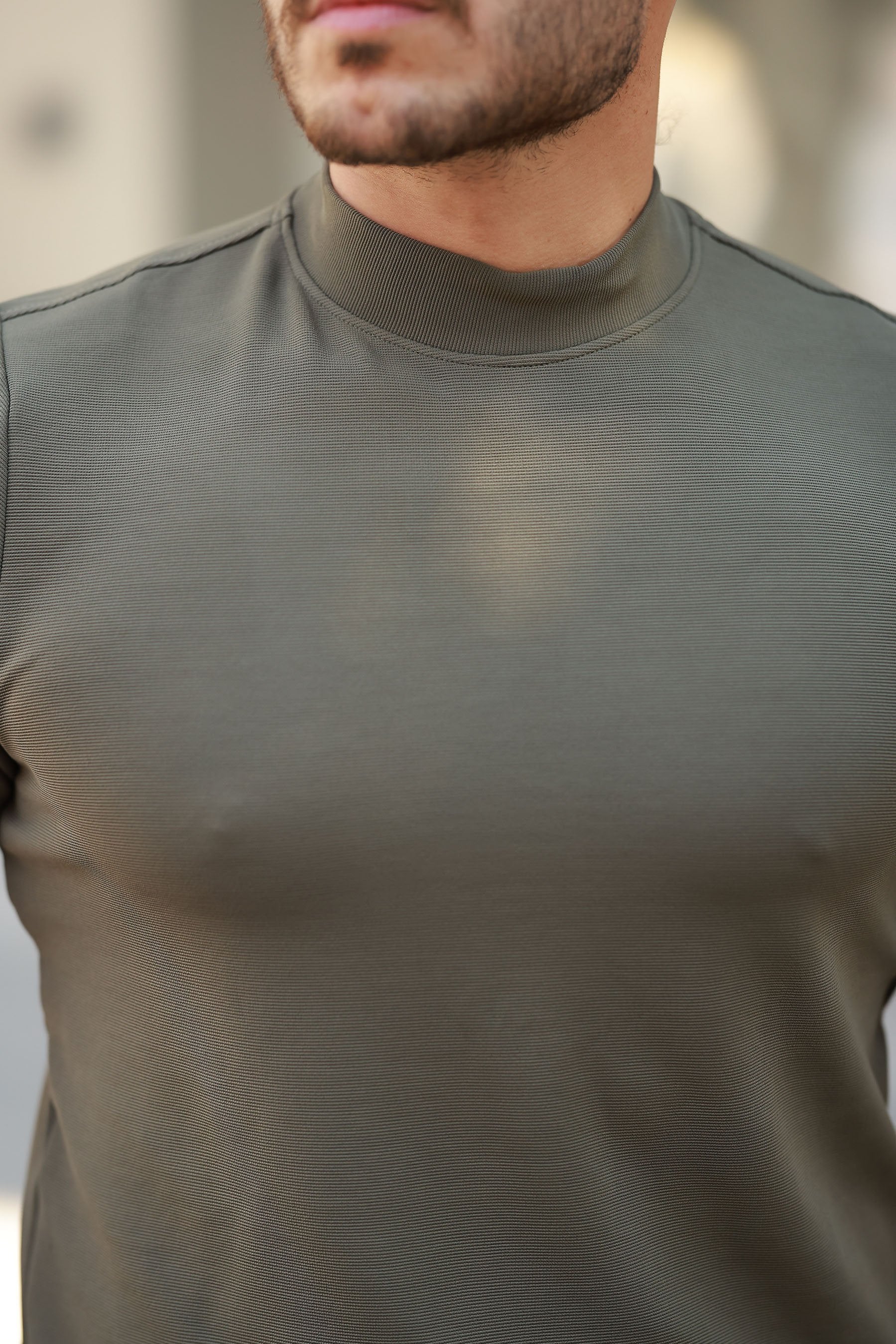 Men's Half Turtleneck Short Sleeve T-shirt