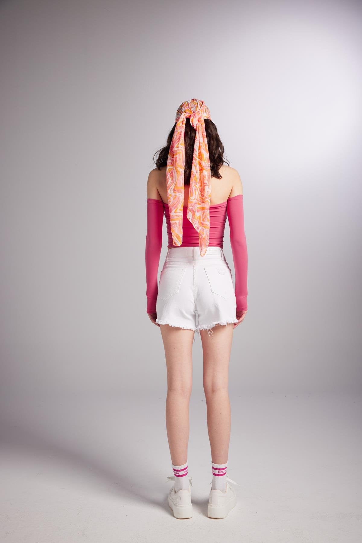 Kolları Ayrı Straplez Smooth Bluz Pembe