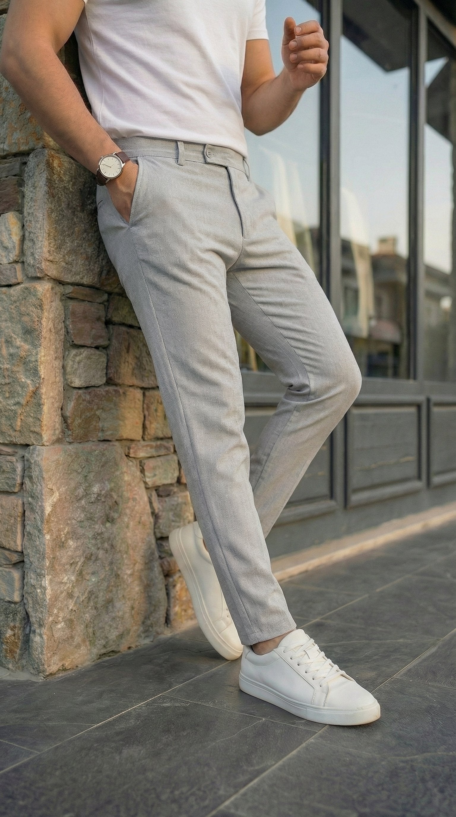 Erkek Slim Fit Dilli Kumaş Pantolon