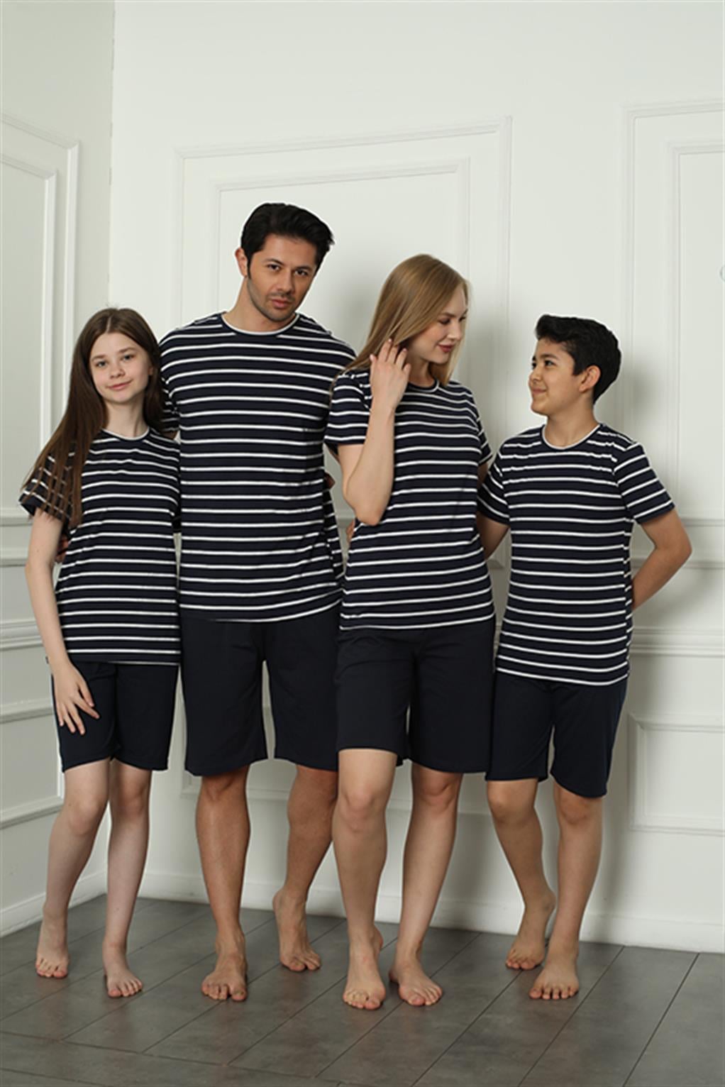 Akbeniz Aile Penye Şortlu Pijama Takım (anne - kız ) 50117 Ayrı Ayrı Satılır . Fiyatları Farklıdır
