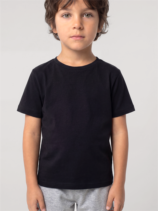 Akbeniz Erkek Çocuk Siyah Basic Kısa Kollu Şortlu Pijama Takımı