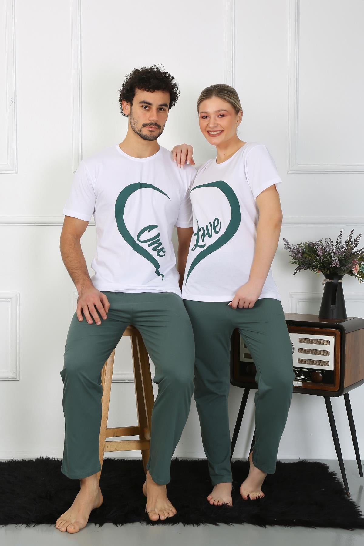 Akbeniz Erkek Pamuk Penye Sevgili Kombini Pijama Takımı Beyaz 50127 Tek Takım Fiyatıdır