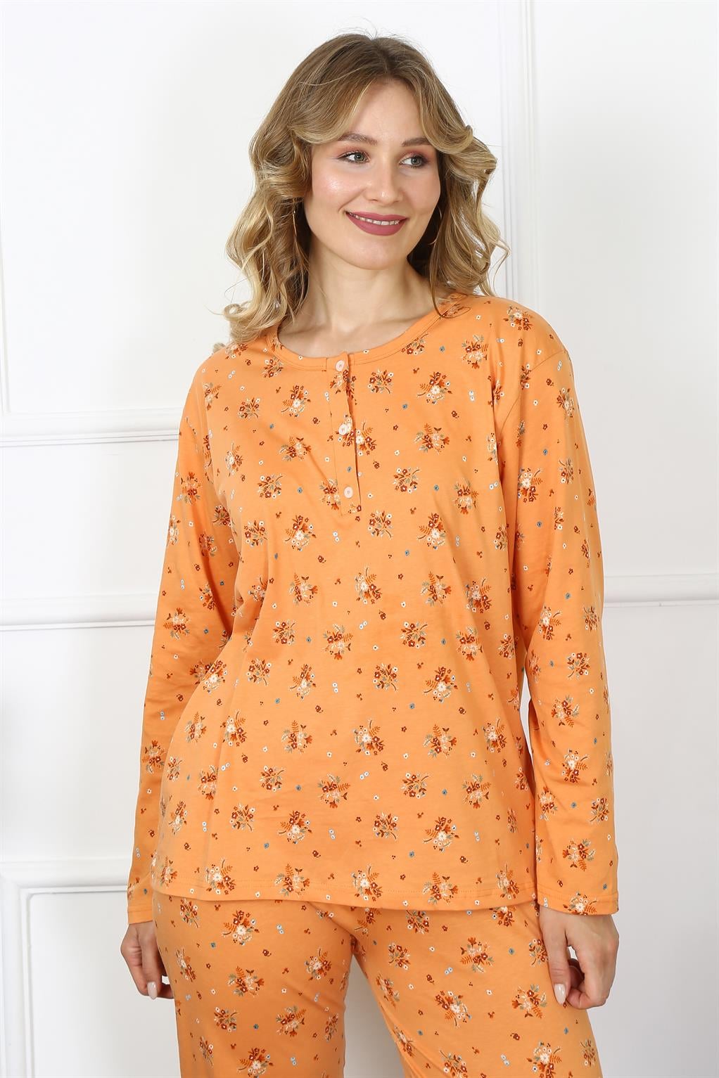 Akbeniz Kadın 4XL-5XL-6XL-7XL-8XL Büyük Beden Uzun Kol Pijama Takım 75014