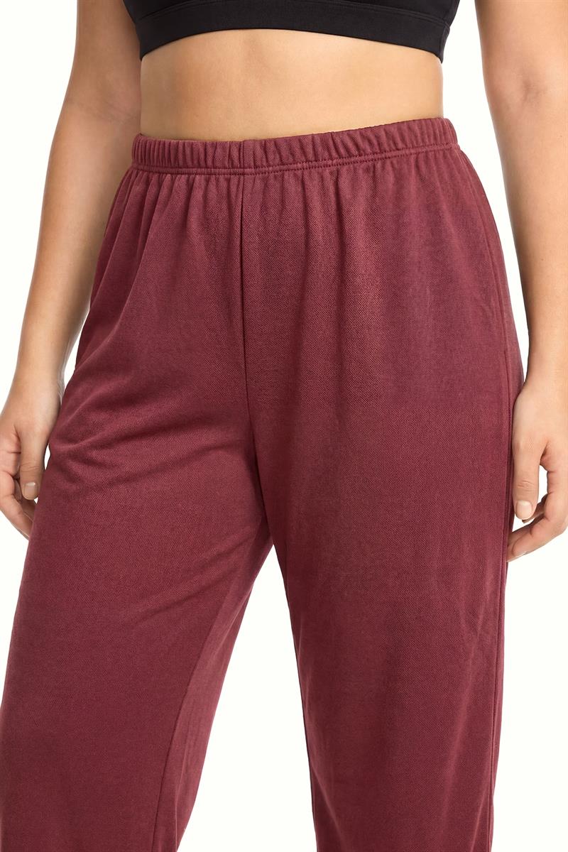 Akbeniz Kadın Bordo Dokulu Büyük Beden Cepli Pijama Altı
