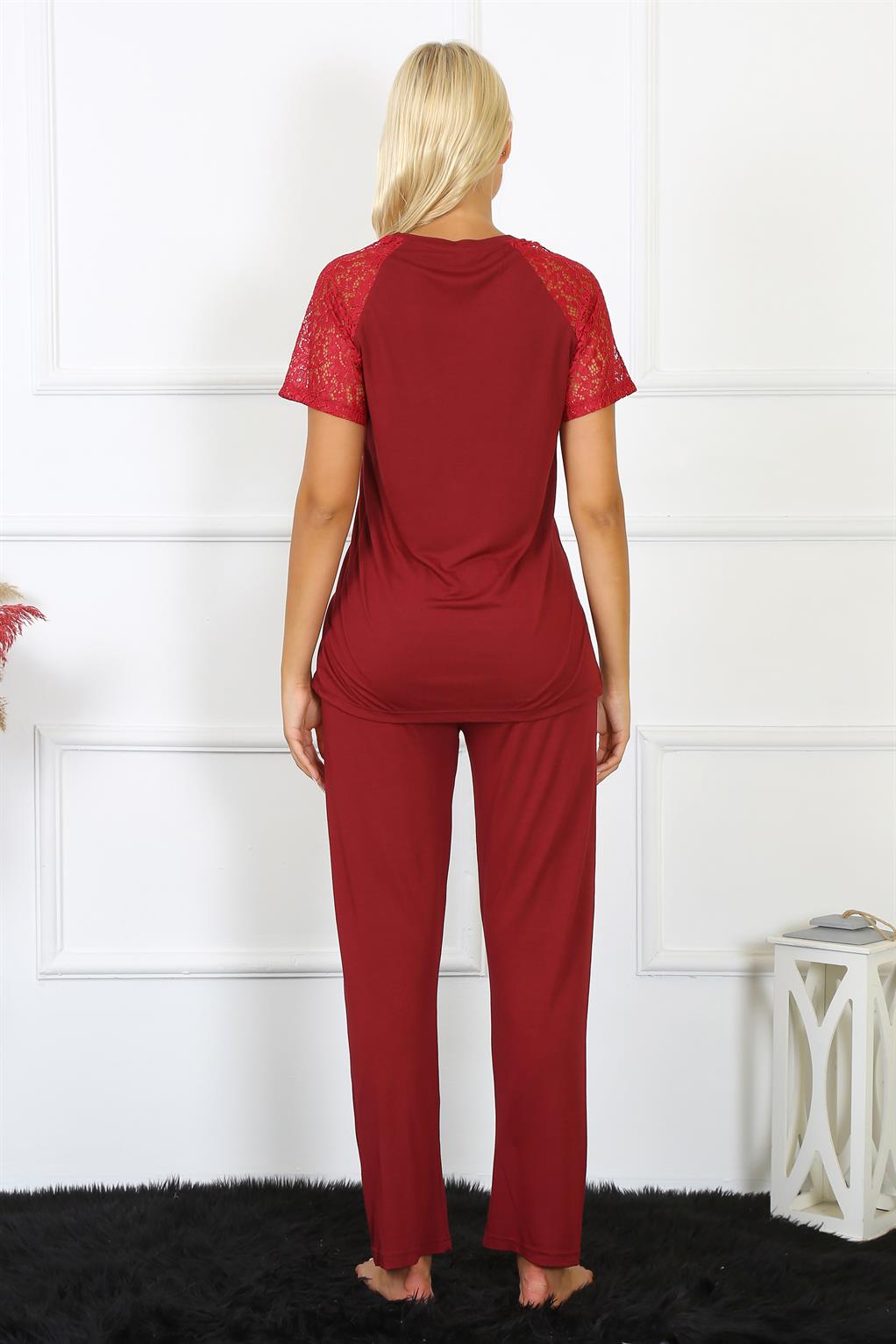 Akbeniz Kadın Kolu Dantelli Penye Pijama Takım 4152