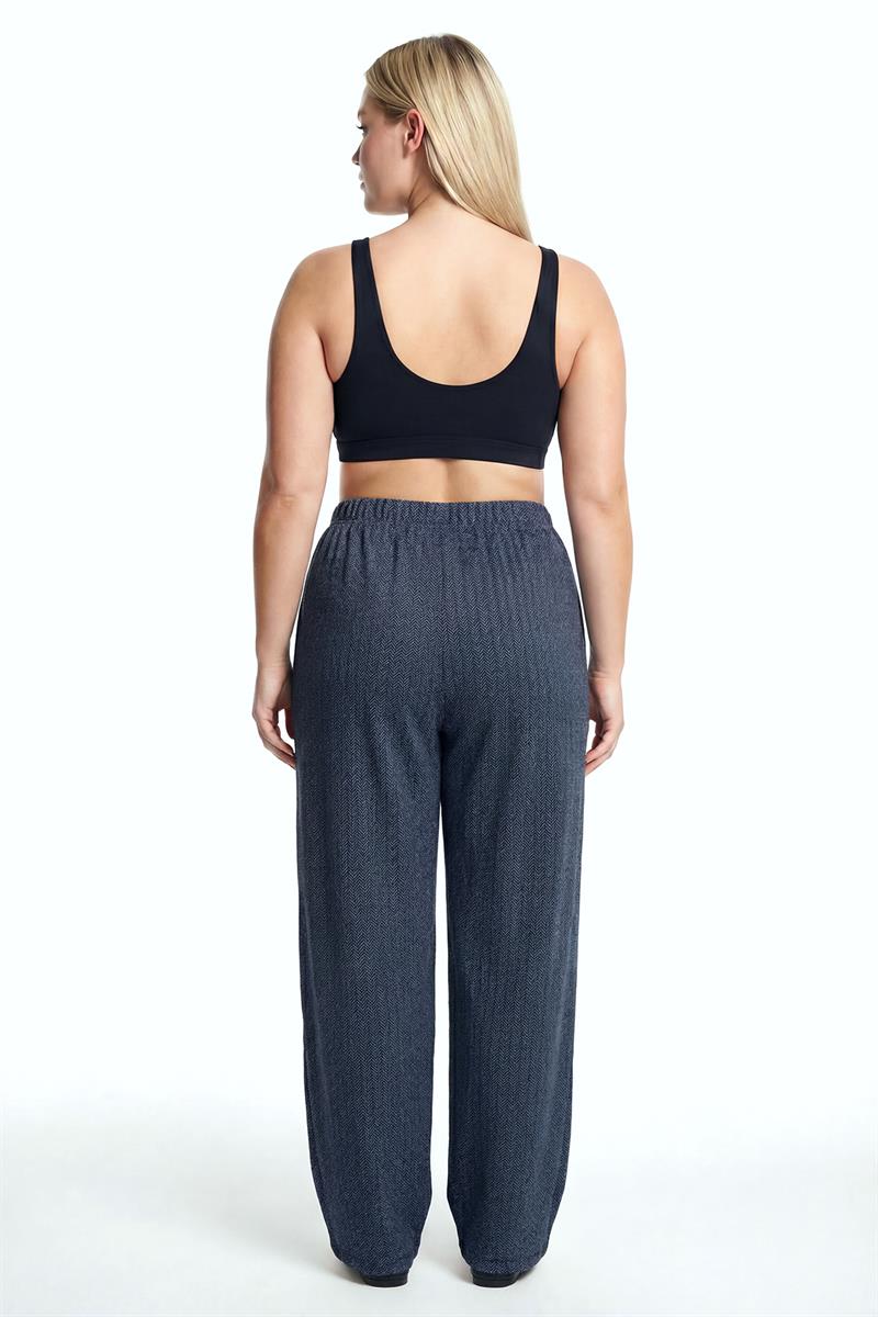 Akbeniz Kadın Lacivert Büyük Beden Cepli Pijama Altı