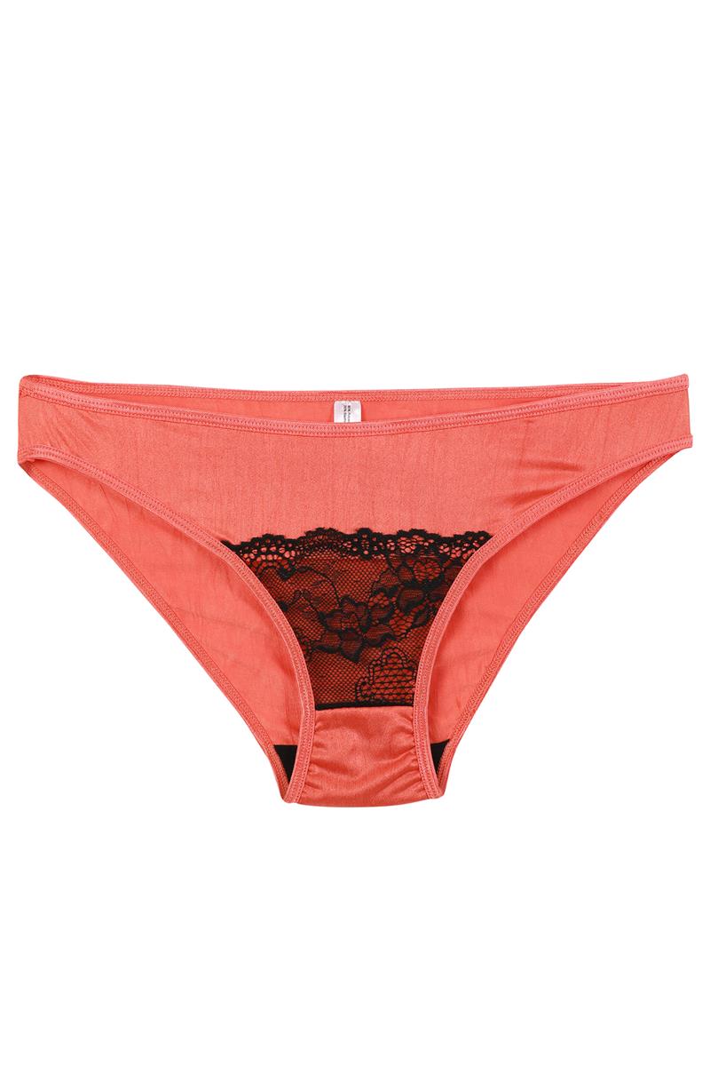 Akbeniz Kadın Mercan Rengi Dantel Detaylı 2'li Slip