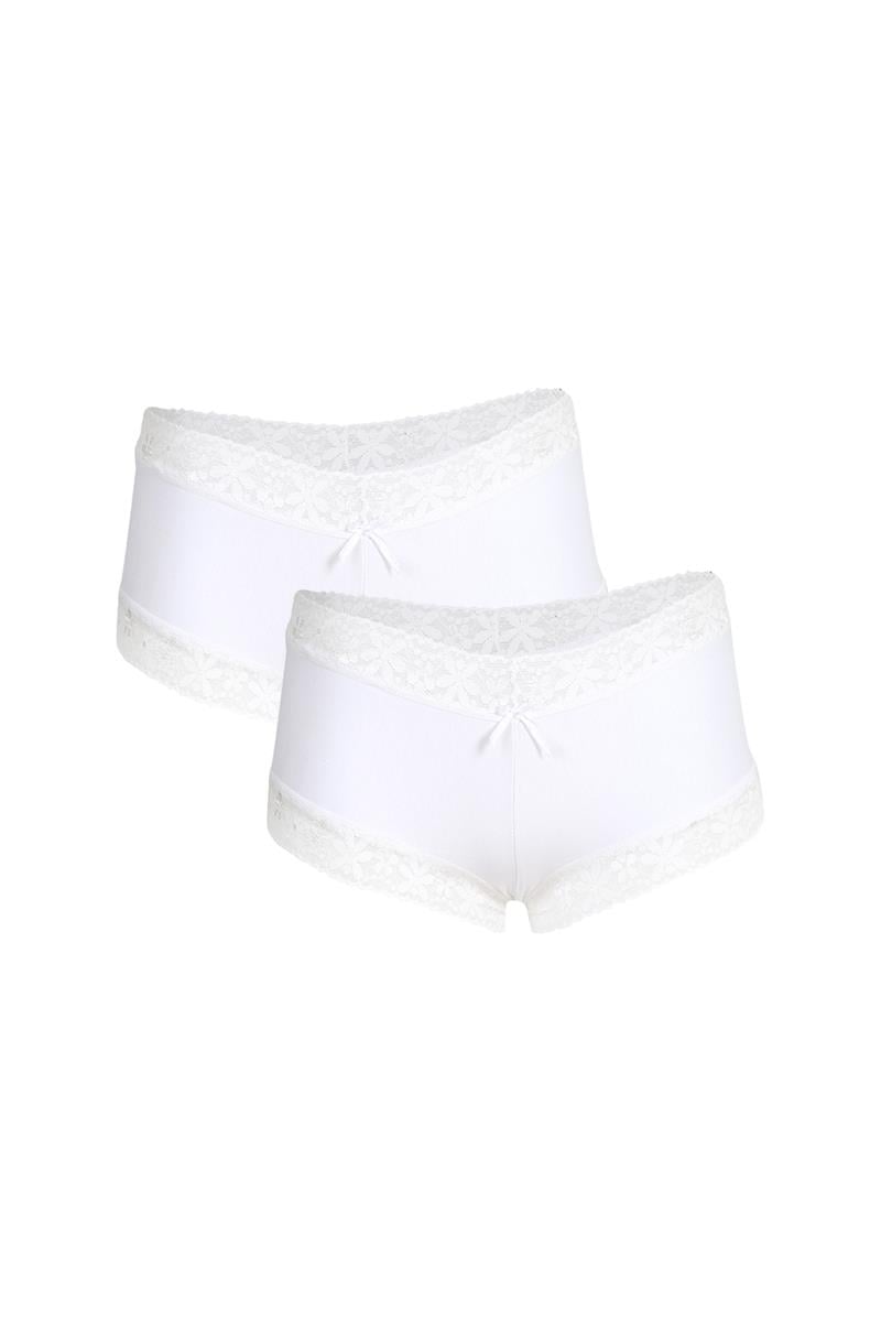 Akbeniz Kadın Pamuklu 2li Boxer Beyaz 40265