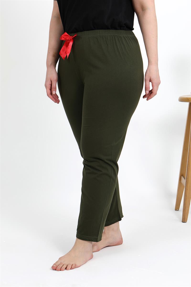 Akbeniz Kadın Pamuklu Büyük Beden Alt Pijama 27559 Haki