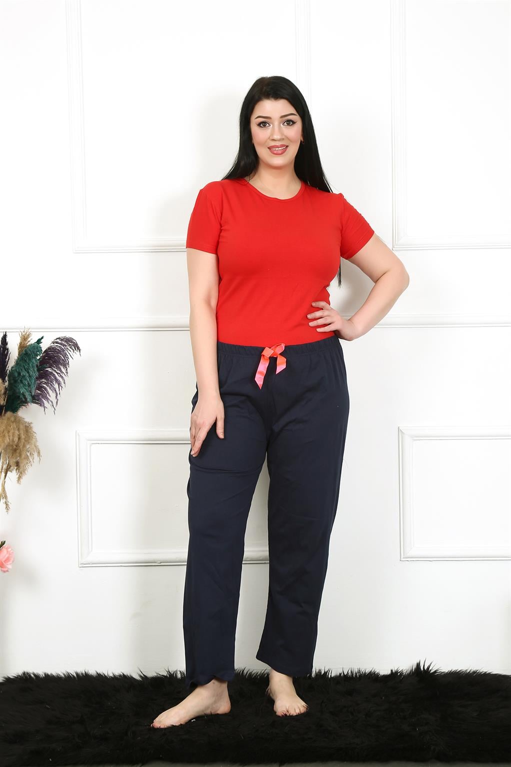 Akbeniz Kadın Pamuklu Büyük Beden Alt Pijama 27472