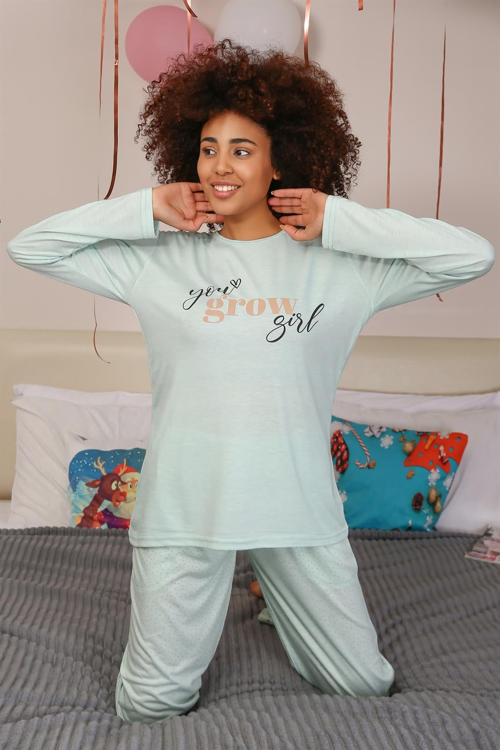 Akbeniz Kadın Penye Uzun Kol Pijama Takım 4188