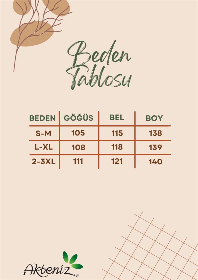 Akbeniz Kadın Uzun Mavi Penye Sabahlık