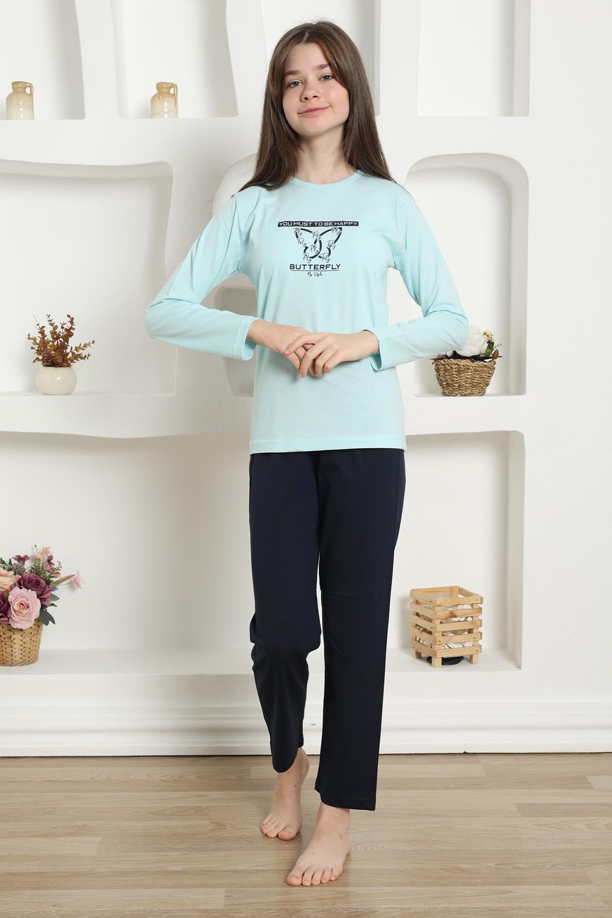 Akbeniz Kız Çocuk Penye Pijama Takım 20421