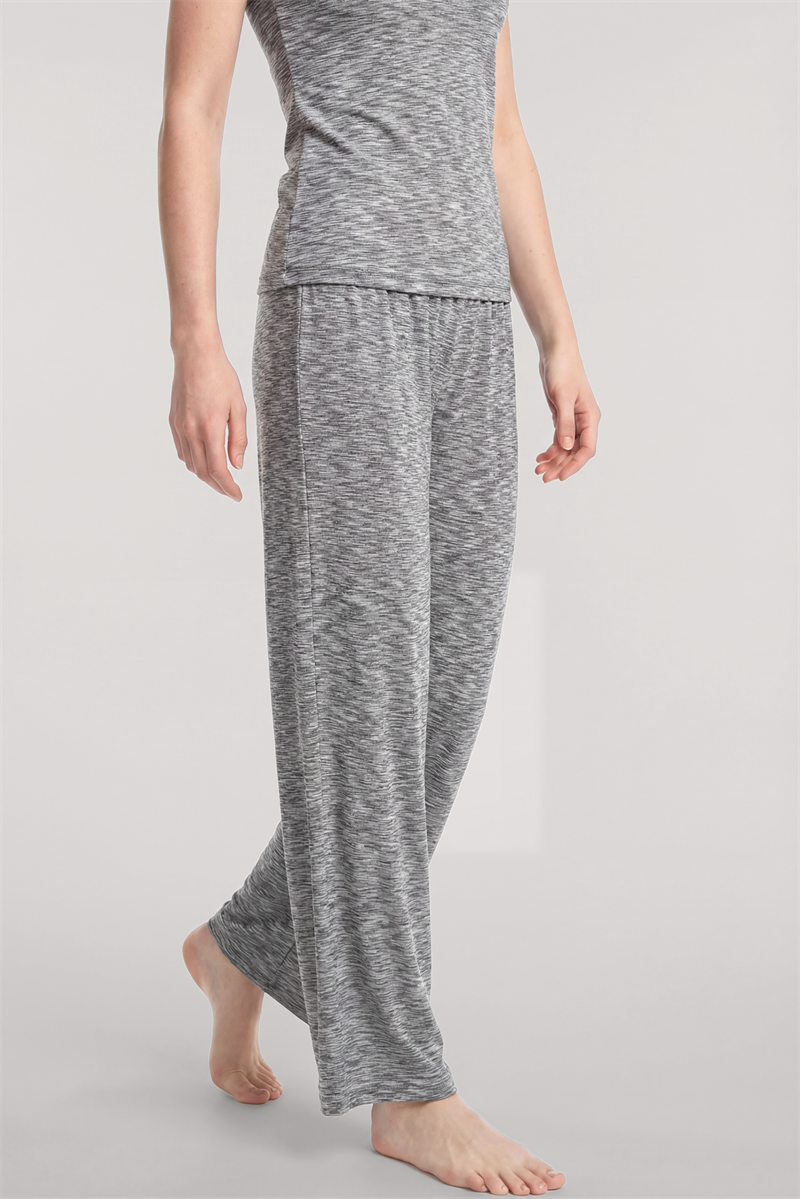 Akbeniz V Yaka Yumuşak Dokulu Pijama Takımı Gri