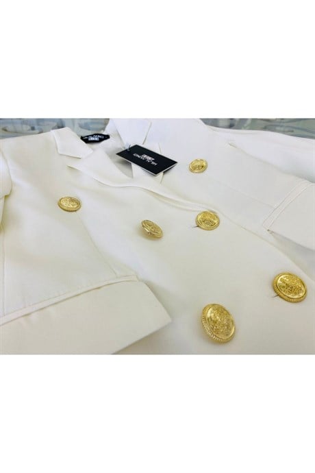 Anne Kız Gold Düğmeli Blazer Ceket