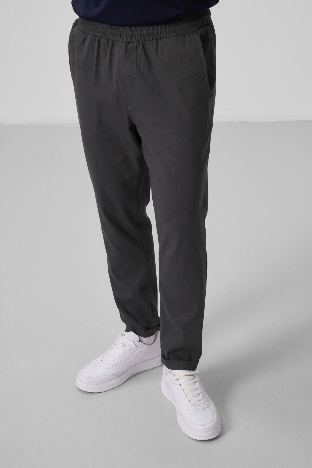 Antrasit Standart Fit Dokuma Hafif Esnek Chino Erkek Pantolon - 82175
