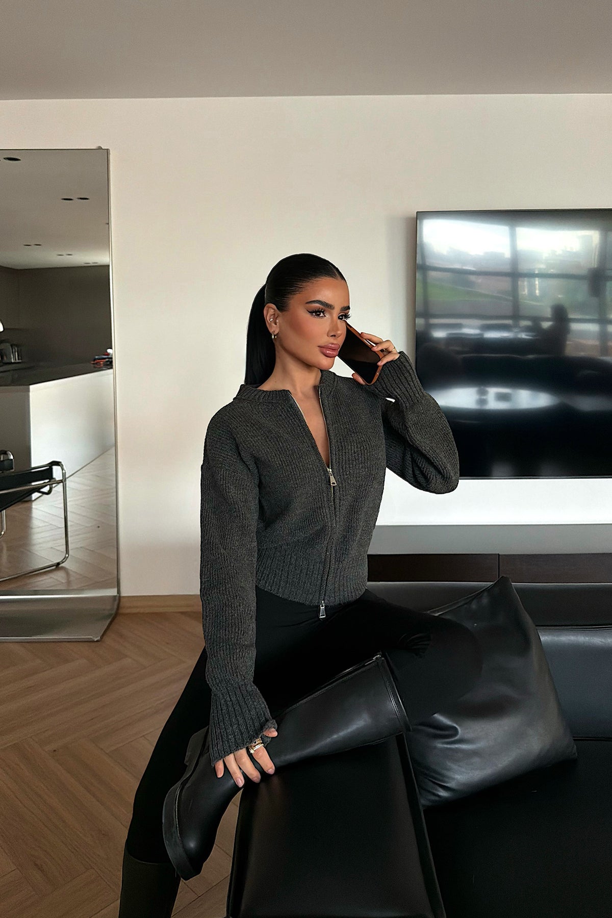 Antrasit Lilja Triko Hırka ATE-4060