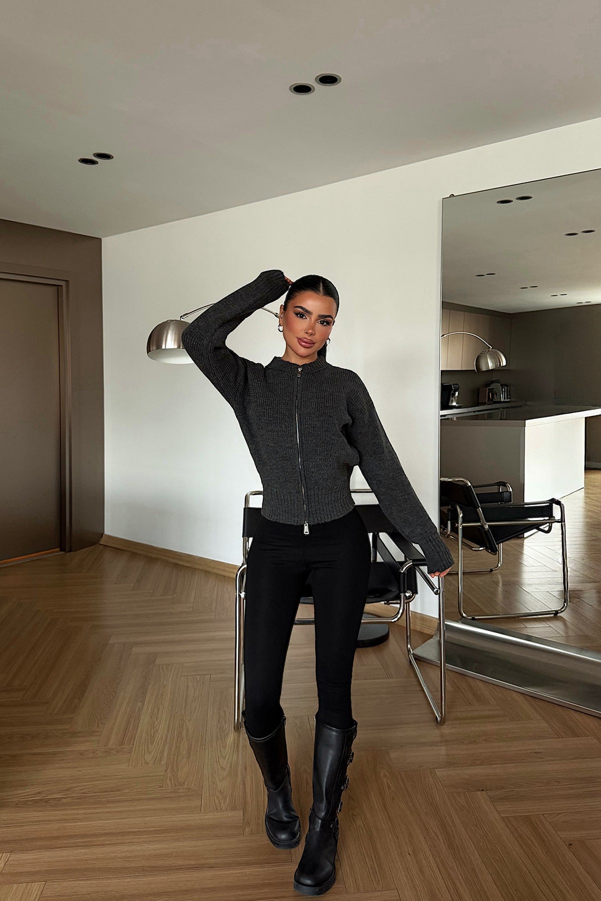 Antrasit Lilja Triko Hırka ATE-4060