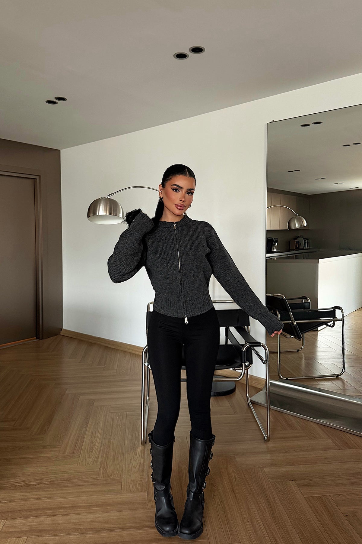 Antrasit Lilja Triko Hırka ATE-4060