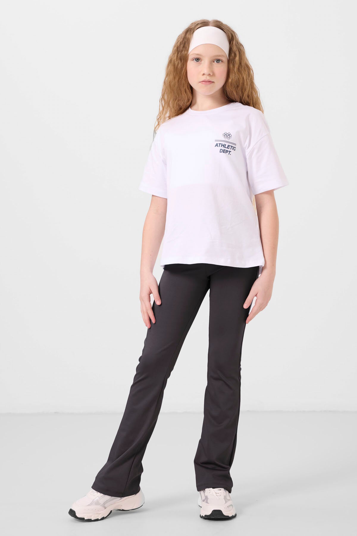 Antrasit Esnek Standart Fit Basic Performans İspanyol Paça Kız Çocuk Tayt - 75193