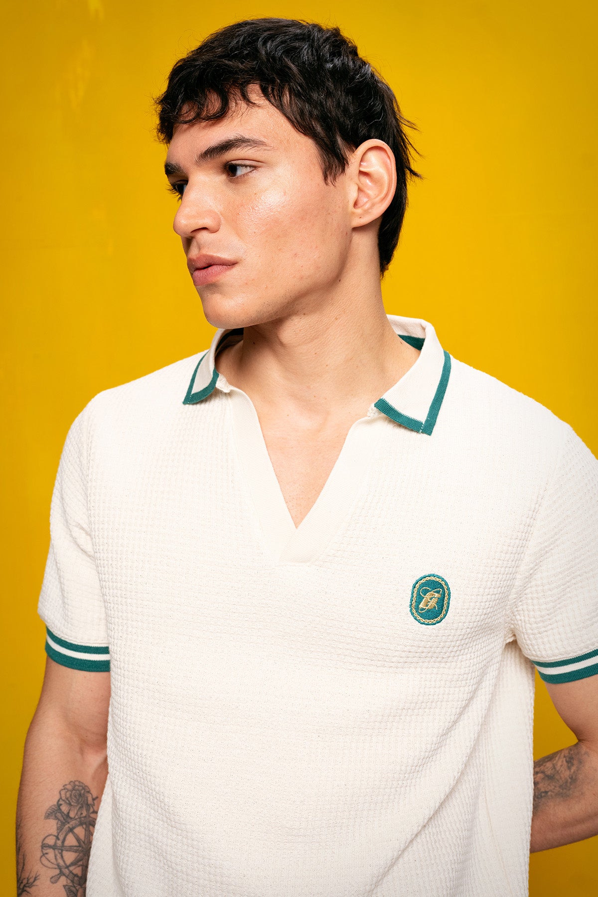 ARMALI POLO YAKA YEŞİL T-SHIRT - YEŞİL L