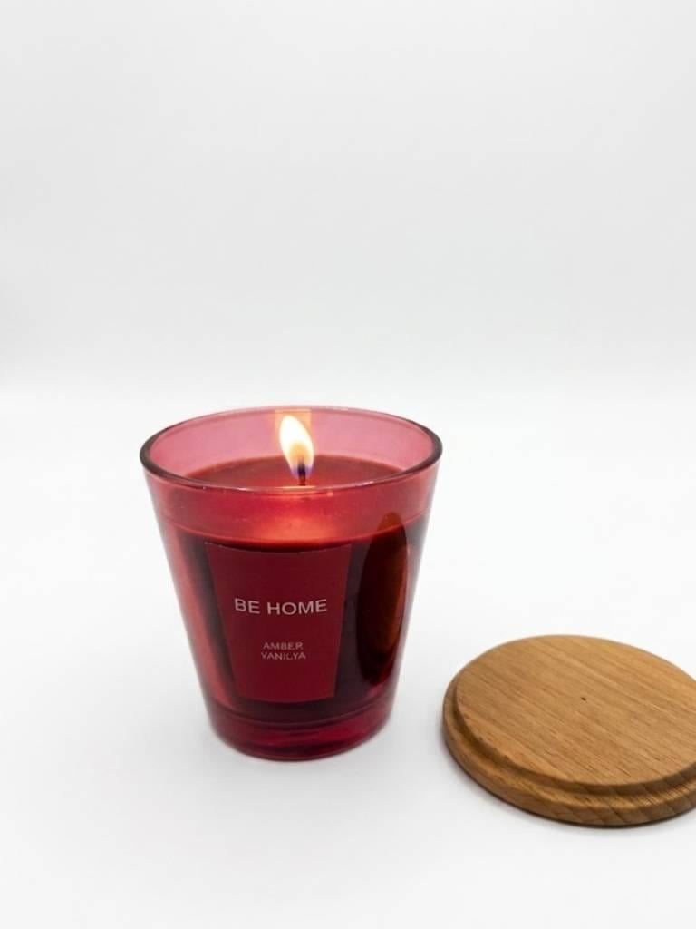 B-Kct0073 B-Kct0073 160 Gr Ahşap Kapaklı Mum Kırmızı