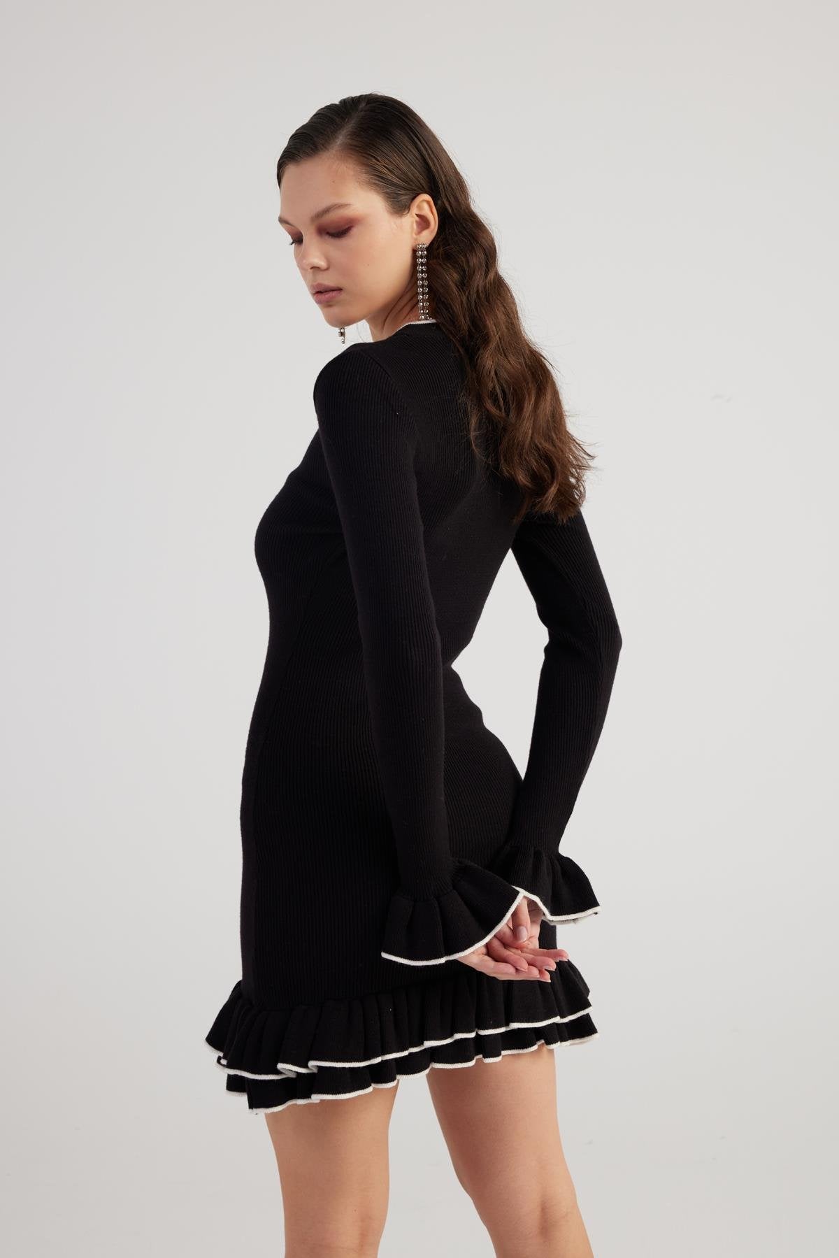 Rebeca Triko Elbise Siyah