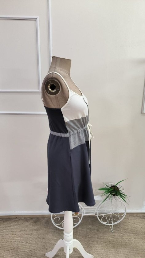 Women's Spaghetti Strap Front Zipper Waist Tie Multicolor Short Viscose Double Thread Dress