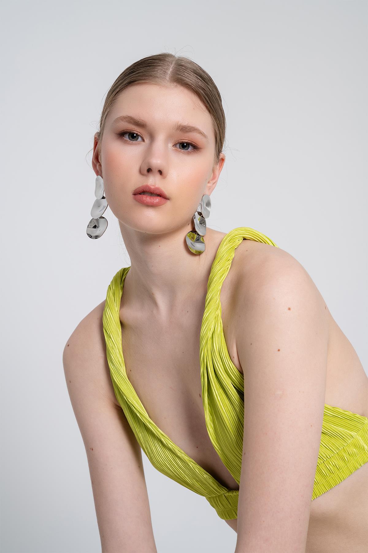 Beli Lastikli Bağlamalı Comfy Büstiyer Yeşil Yeşil L