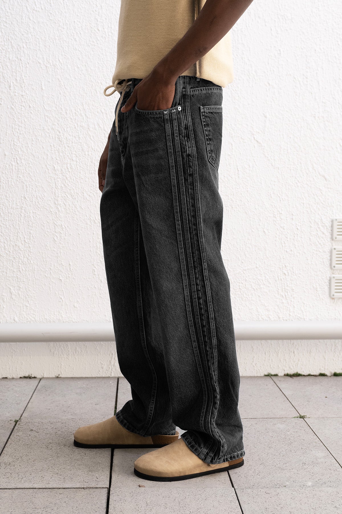 BAĞCIKLI REGULAR FIT ANTRASİT JEAN - ANTRASİT L