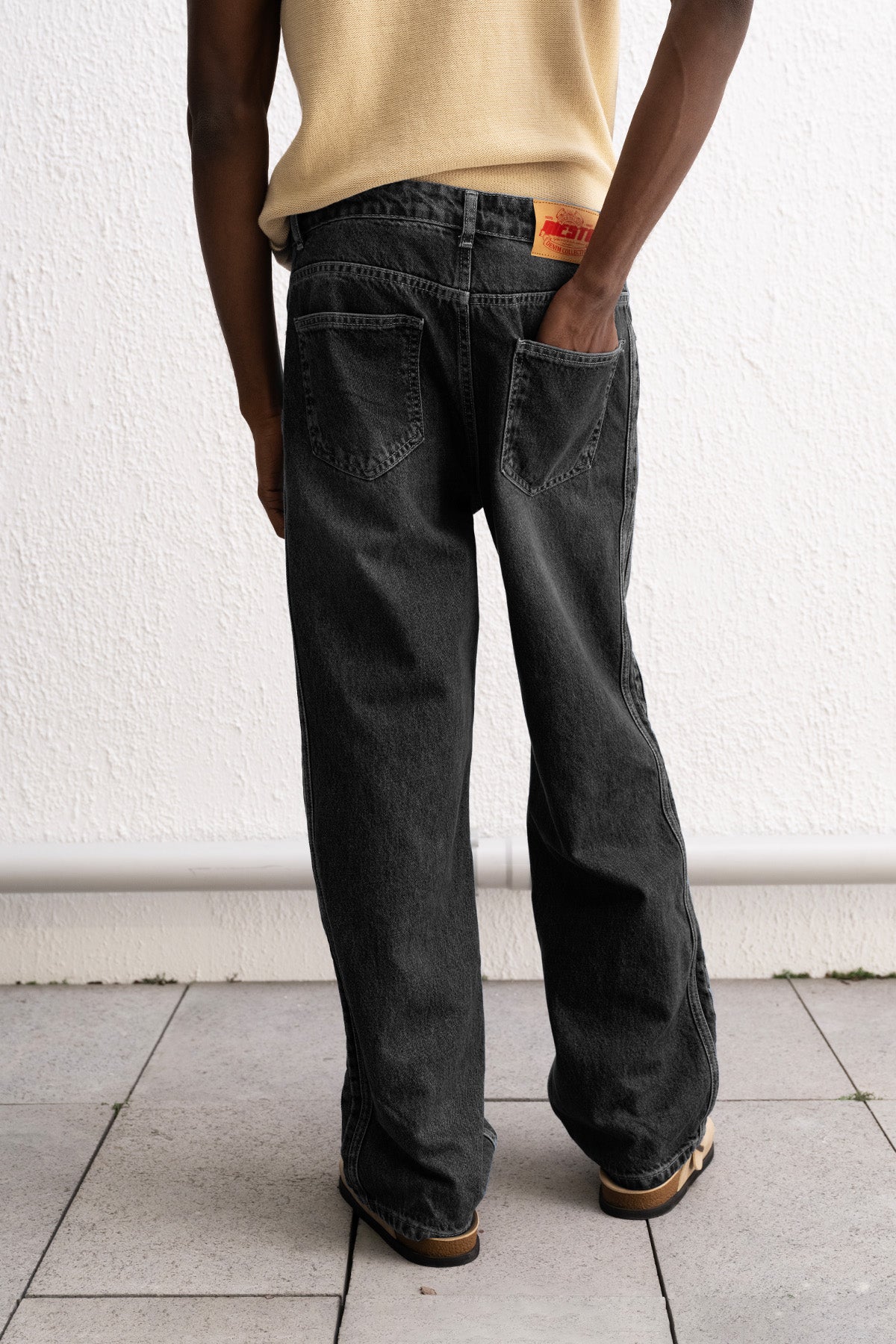 BAĞCIKLI REGULAR FIT ANTRASİT JEAN