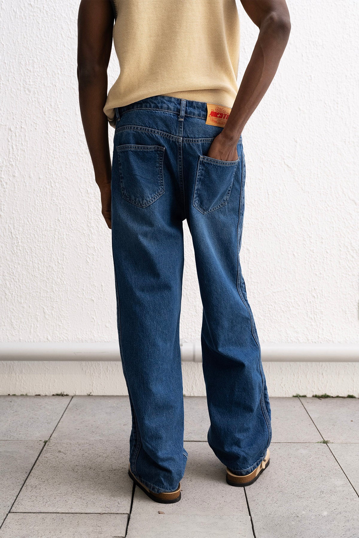 BAĞCIKLI REGULAR FIT MAVİ JEAN - MAVİ S