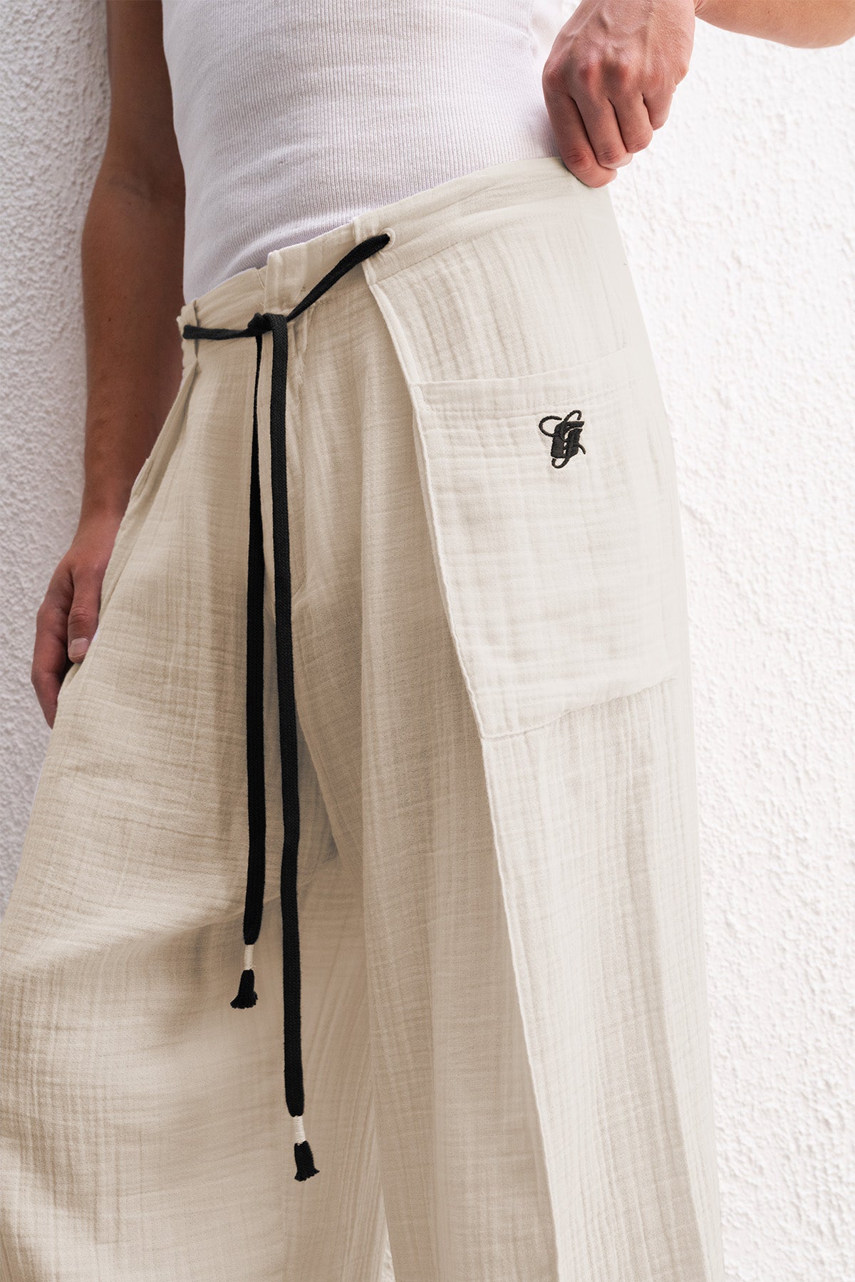 BAĞCIKLI BOHEM BEJ PANTOLON - BEJ XL