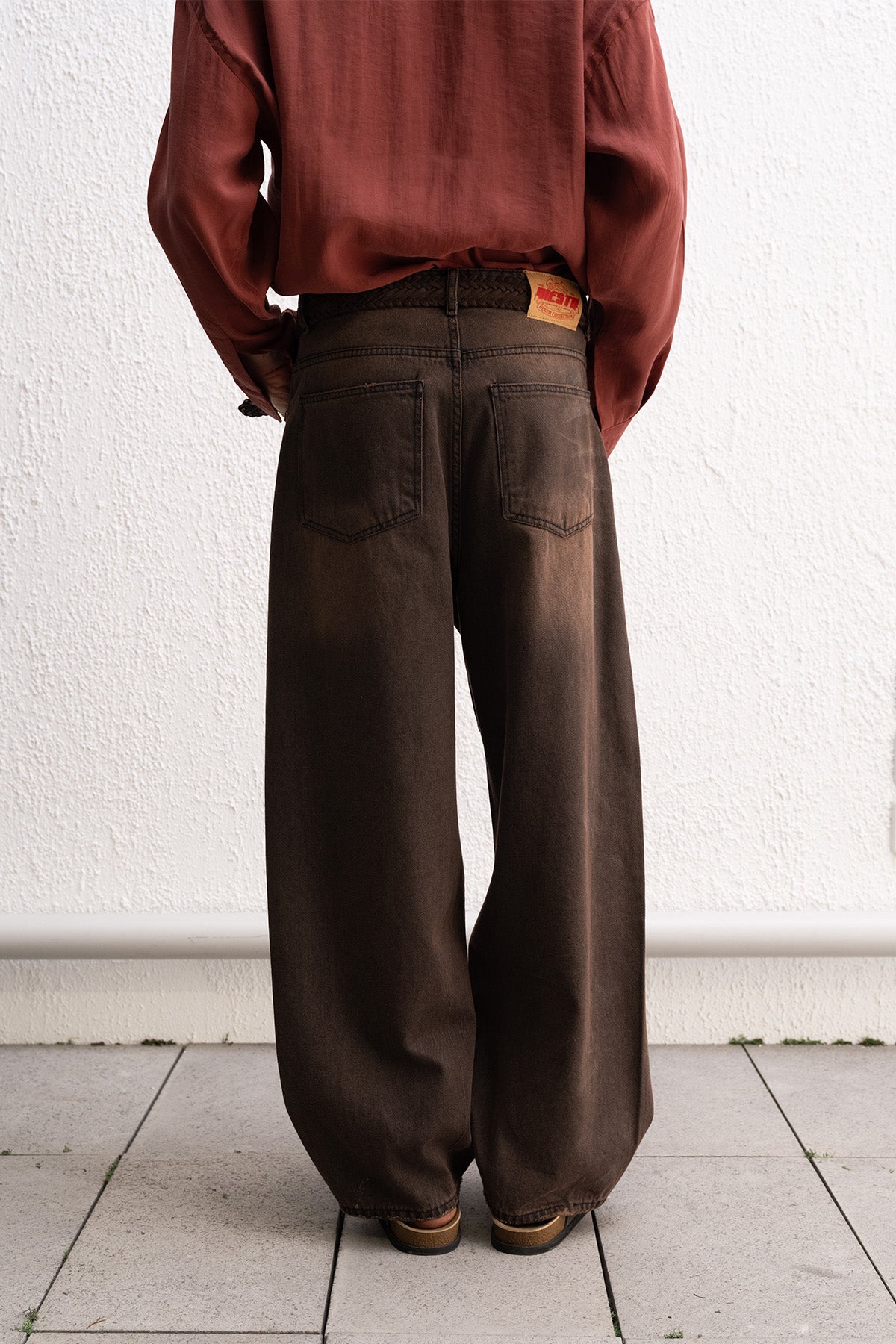 BAGGY FIT KAHVERENGİ JEAN - KAHVERENGİ XL