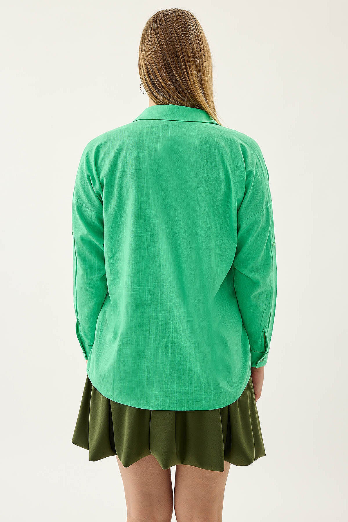 Basic Oversize Önden Cepli Gömlek