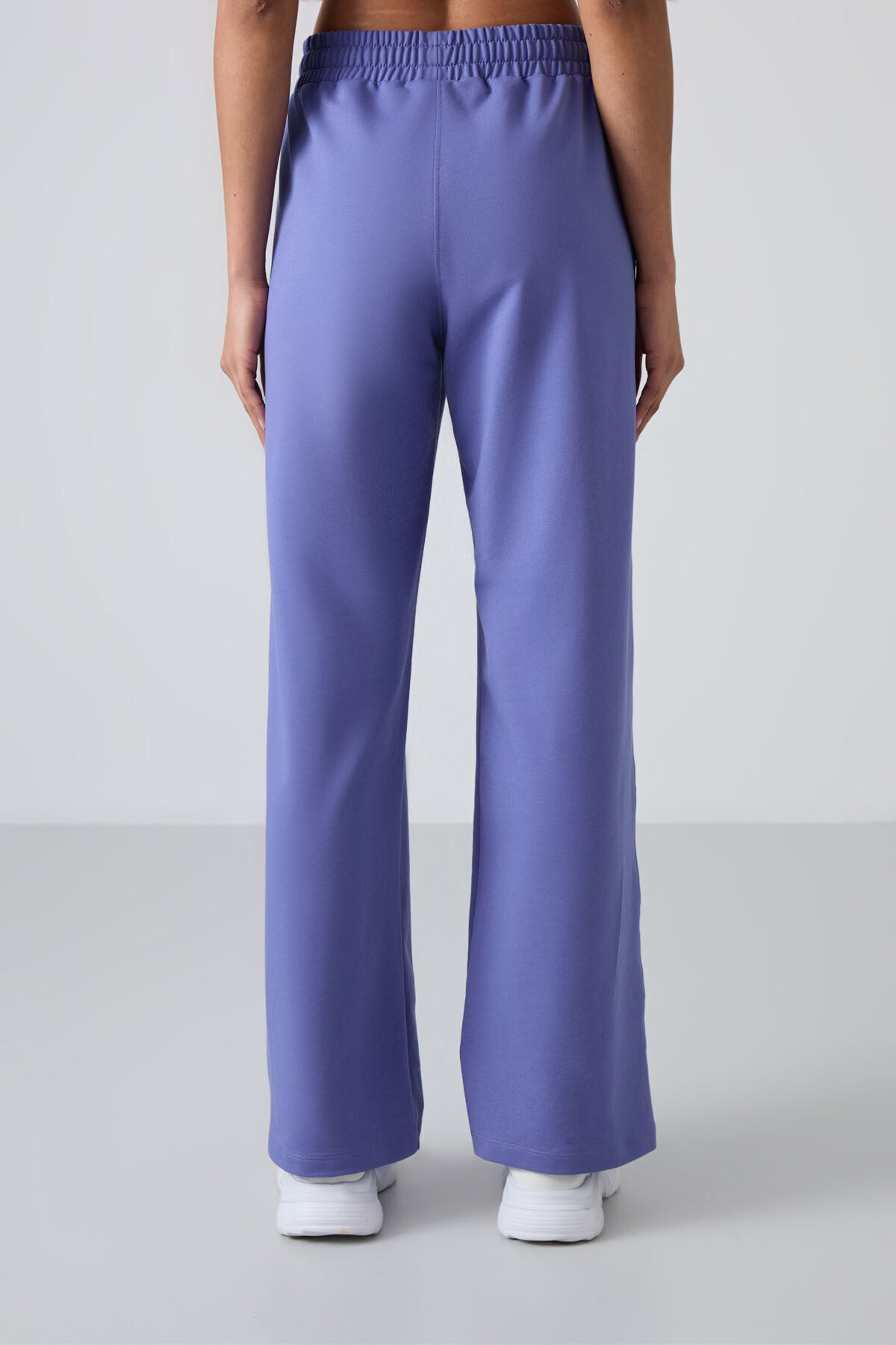 Eflatun Yüksek Bel Cepli Rahat Form Geniş Paça Kadın Eşofman Alt - 94567