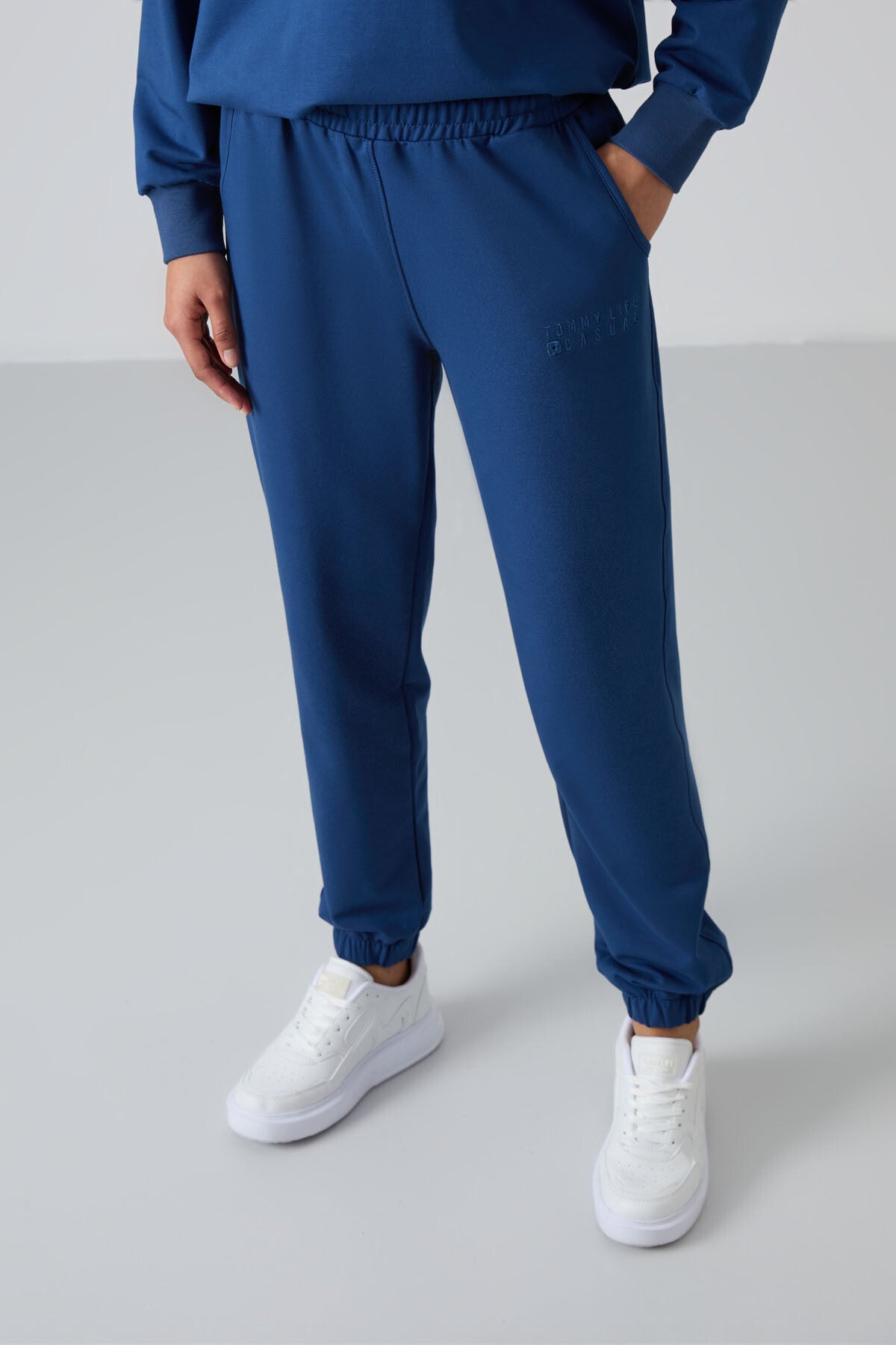 Parlament Basic Pamuklu O Yaka Oversize Lastik Paça Kadın Eşofman Takım - 95287